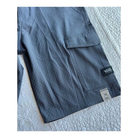 Vans Vanphibian shorts, Asphalt gray checker print, Youth 18 - Picture 4 of 4